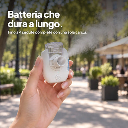 MicroBrezza in funzione all’aperto, batteria ricaricabile