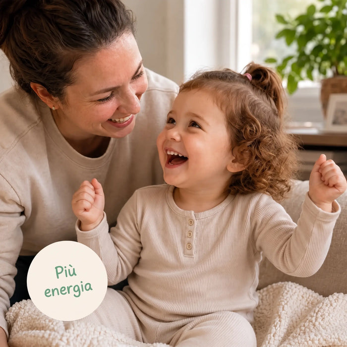 Mamma e bimba felici, più energia